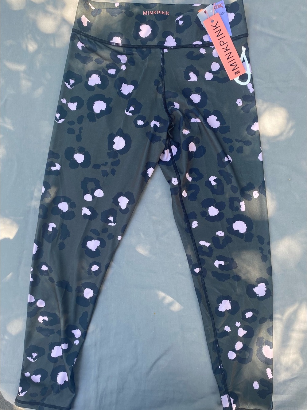 MINKPINK Kids Black Leggings with Lavender Spot Print